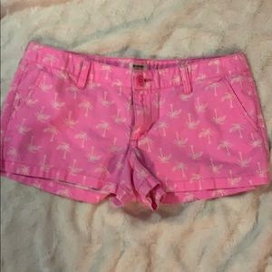 Hot pink palm tree shorts